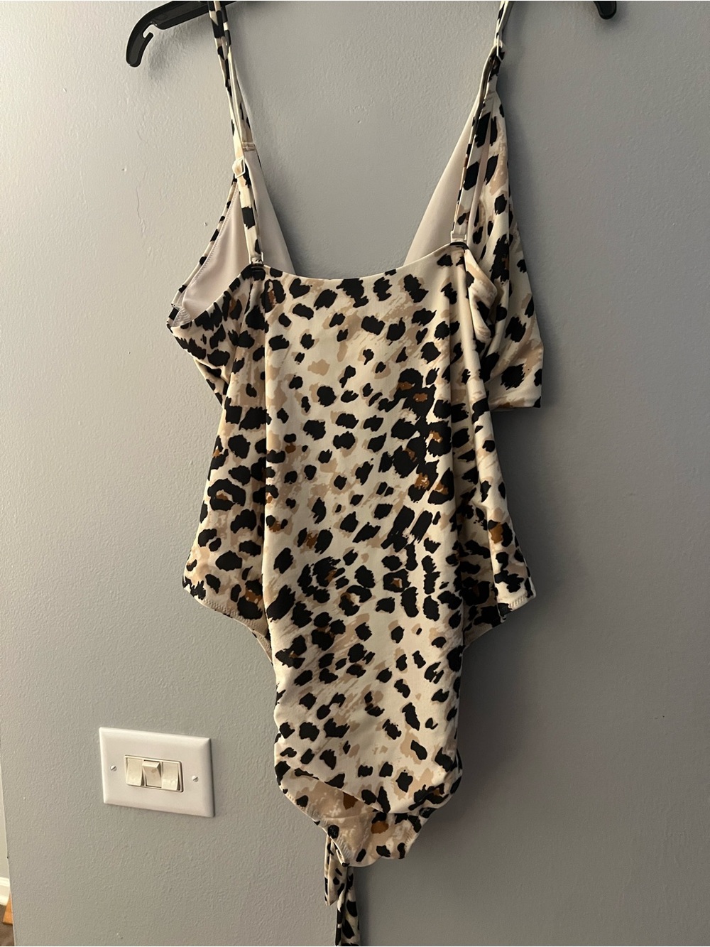 aerie Leopard-Print One-Piece Swimsuit in Cream, Brown, Black - Picture 4 of 6